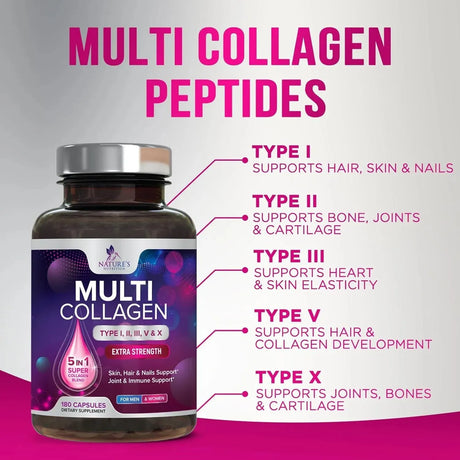 NATURE'S NUTRITION - Nature's Nutrition Multi Collagen Complex 180 Capsulas - The Red Vitamin MX - Suplementos Alimenticios - {{ shop.shopifyCountryName }}