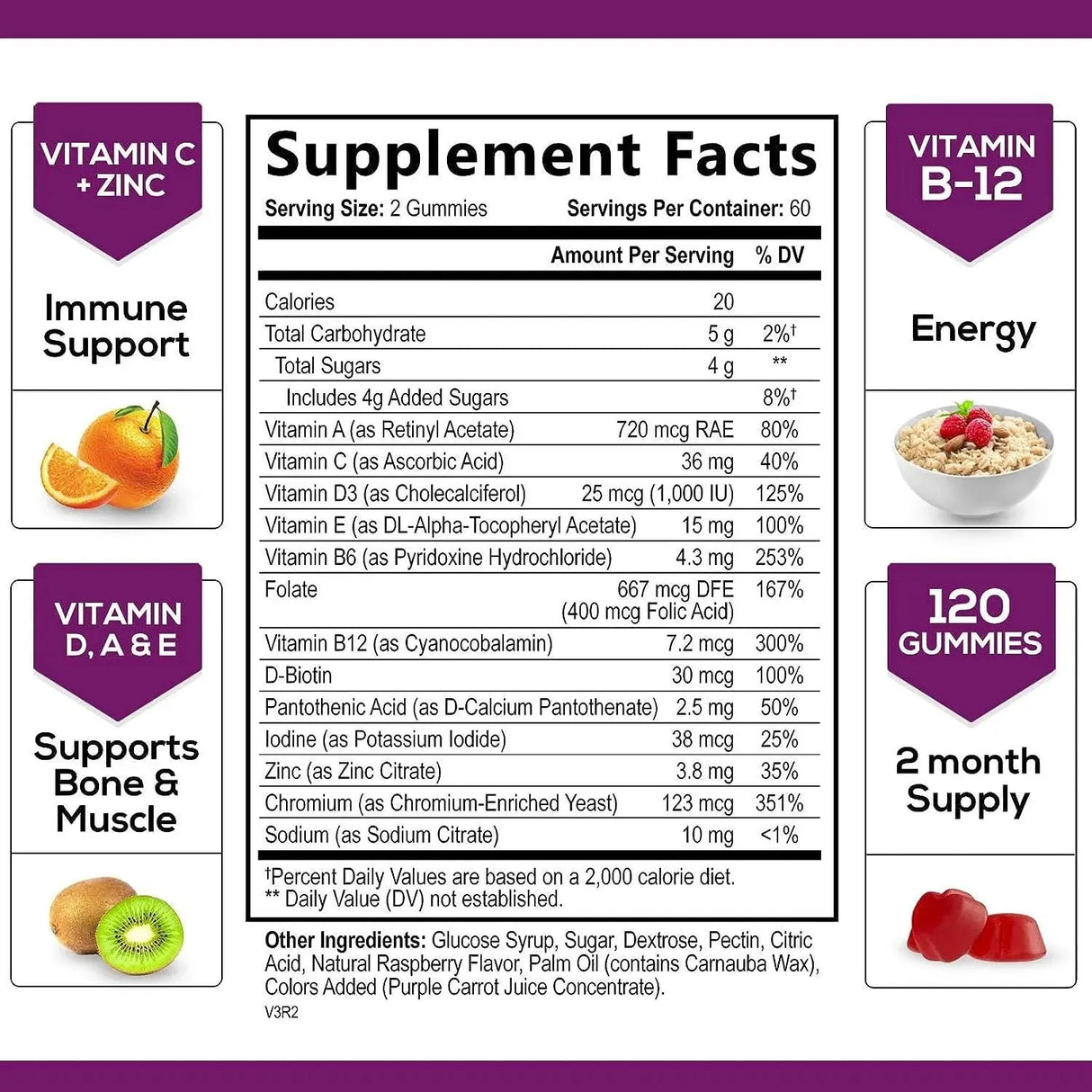 NATURE'S NUTRITION - Nature's Nutrition Multivitamin Gummies 120 Gomitas - The Red Vitamin MX - Suplementos Alimenticios - {{ shop.shopifyCountryName }}