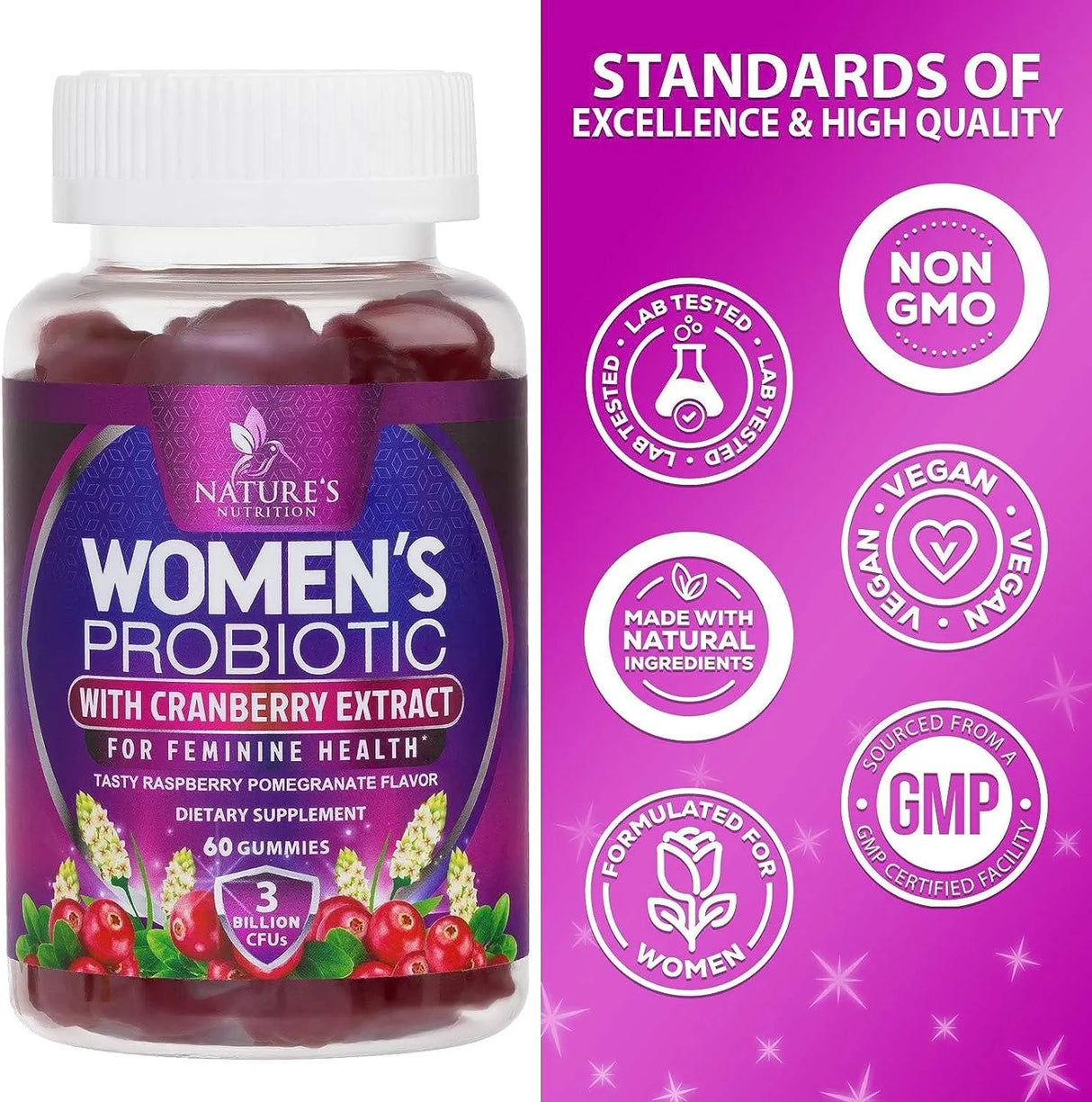 NATURE'S NUTRITION - Nature's Nutrition Probiotics for Women 60 Gomitas - The Red Vitamin MX - Suplementos Alimenticios - {{ shop.shopifyCountryName }}