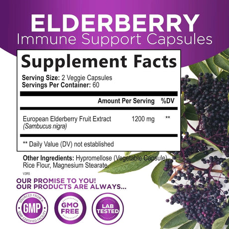 NATURE'S NUTRITION - Nature's Nutrition Sambucus Black Elderberry Extract 120 Capsulas - The Red Vitamin MX - Suplementos Alimenticios - {{ shop.shopifyCountryName }}