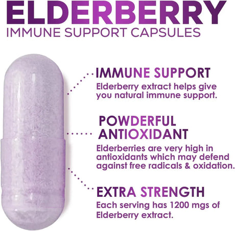 NATURE'S NUTRITION - Nature's Nutrition Sambucus Black Elderberry Extract 120 Capsulas - The Red Vitamin MX - Suplementos Alimenticios - {{ shop.shopifyCountryName }}