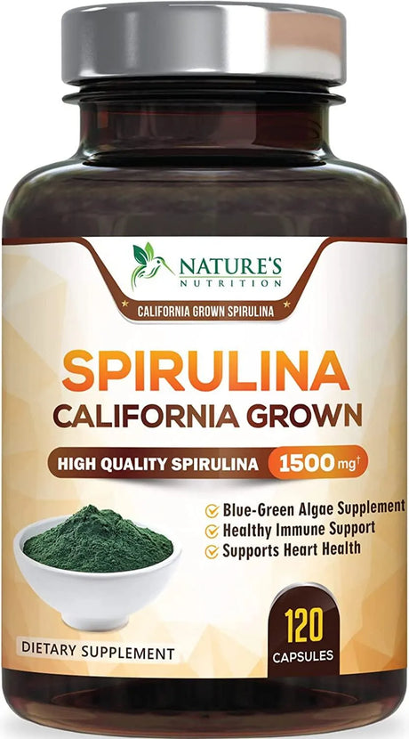 NATURE'S NUTRITION - Nature's Nutrition Spirulina 500Gr. 120 Capsulas - The Red Vitamin MX - Suplementos Alimenticios - {{ shop.shopifyCountryName }}