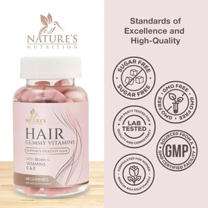 NATURE'S NUTRITION - Nature's Nutrition Sugar Free Hair Vitamins Gummies with Biotin 60 Gomitas - The Red Vitamin MX - Suplementos Alimenticios - {{ shop.shopifyCountryName }}