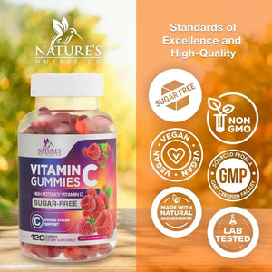 NATURE'S NUTRITION - Nature's Nutrition Sugar Free Vitamin C Gummies 120 Gomitas - The Red Vitamin MX - Suplementos Alimenticios - {{ shop.shopifyCountryName }}