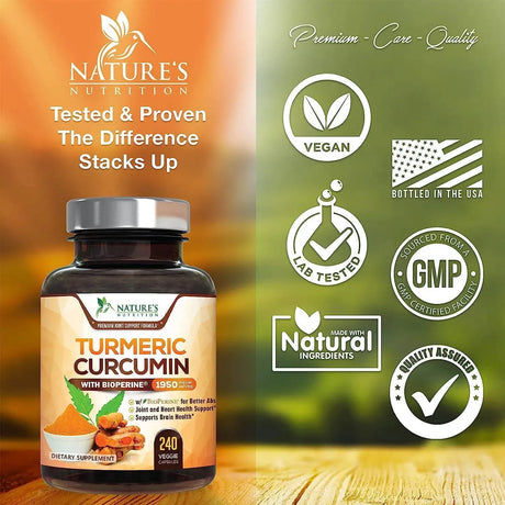 NATURE'S NUTRITION - Nature's Nutrition Turmeric Curcumin 1950Mg. 240 Capsulas - The Red Vitamin MX - Suplementos Alimenticios - {{ shop.shopifyCountryName }}