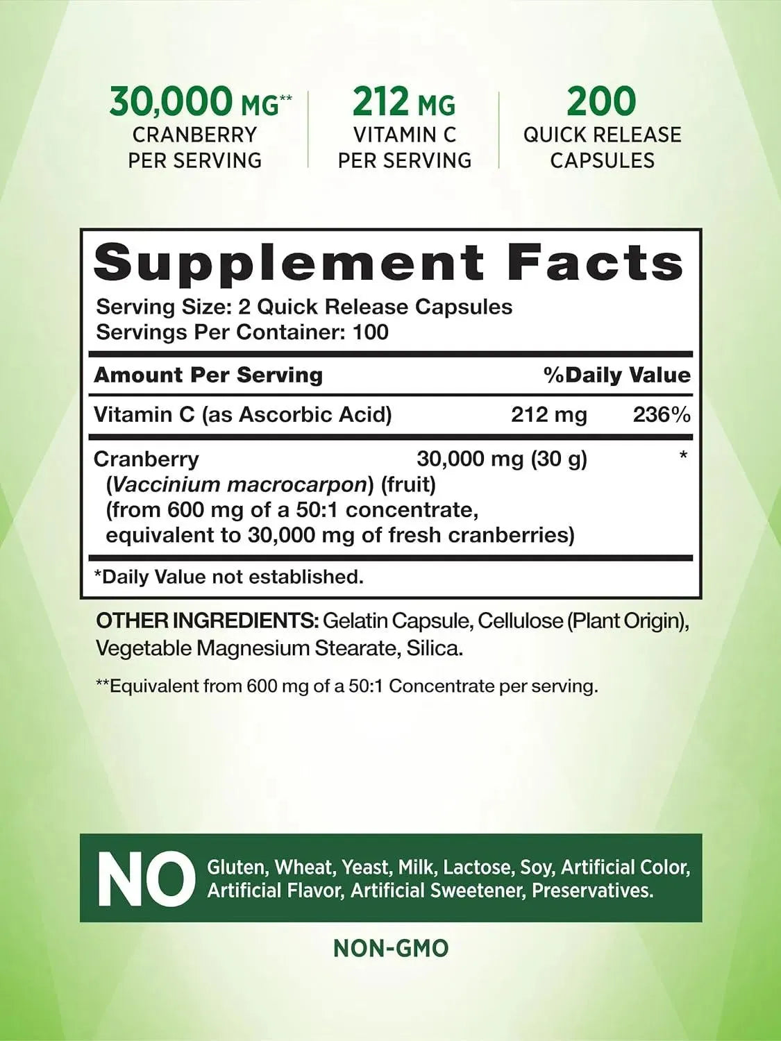NATURE'S TRUTH - Cranberry Concentrate Plus Vitamin C 200 Capsulas - The Red Vitamin MX - Suplementos Alimenticios - {{ shop.shopifyCountryName }}
