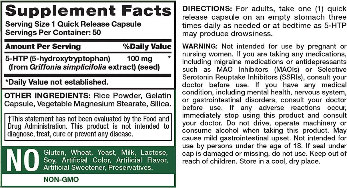 NATURE'S TRUTH - Nature's Truth 5 HTP 100Mg. 50 Capsulas - The Red Vitamin MX - Suplementos Alimenticios - {{ shop.shopifyCountryName }}