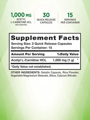 NATURE'S TRUTH - Nature's Truth Acetyl L-Carnitine HCL 1000Mg. 30 Capsulas - The Red Vitamin MX - Suplementos Alimenticios - {{ shop.shopifyCountryName }}
