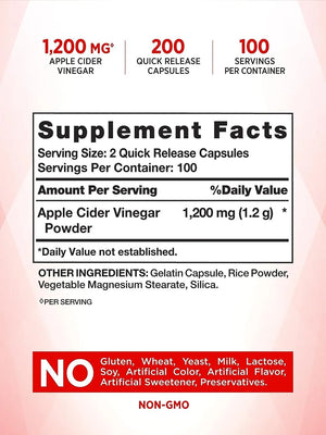 NATURE'S TRUTH - Nature's Truth Apple Cider Vinegar 1200Mg. 200 Capsulas - The Red Vitamin MX - Suplementos Alimenticios - {{ shop.shopifyCountryName }}