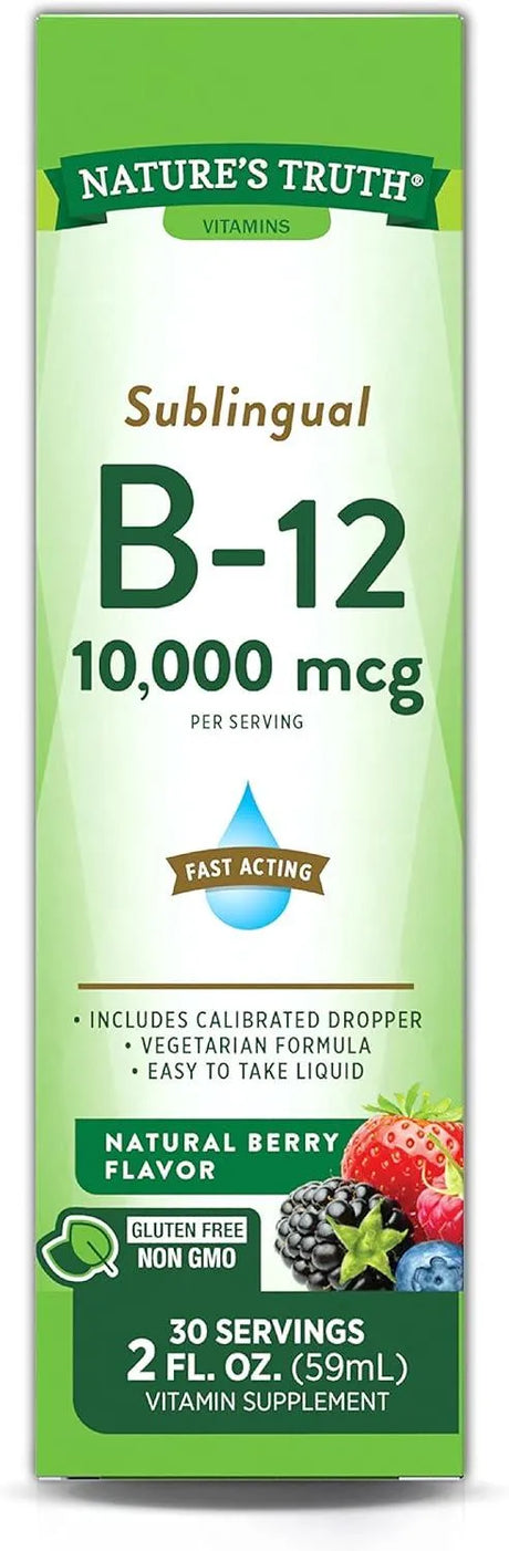 NATURE'S TRUTH - Nature's Truth B12 Sublingual Liquid Drops 10,000mcg 2 Fl.Oz. - The Red Vitamin MX - Suplementos Alimenticios - {{ shop.shopifyCountryName }}