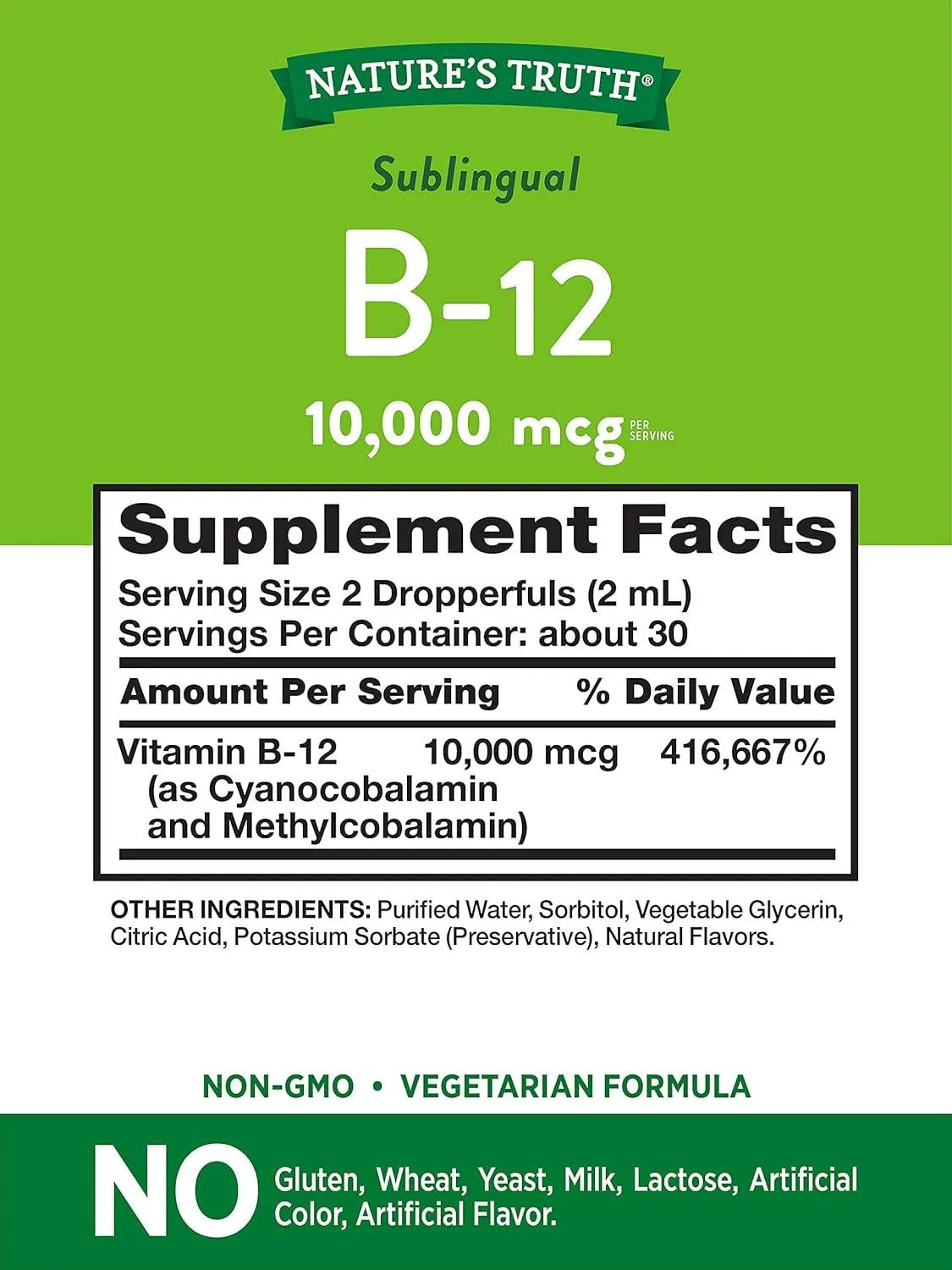 NATURE'S TRUTH - Nature's Truth B12 Sublingual Liquid Drops 10,000mcg 2 Fl.Oz. - The Red Vitamin MX - Suplementos Alimenticios - {{ shop.shopifyCountryName }}