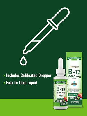 NATURE'S TRUTH - Nature's Truth B12 Sublingual Liquid Drops 10,000mcg 2 Fl.Oz. - The Red Vitamin MX - Suplementos Alimenticios - {{ shop.shopifyCountryName }}