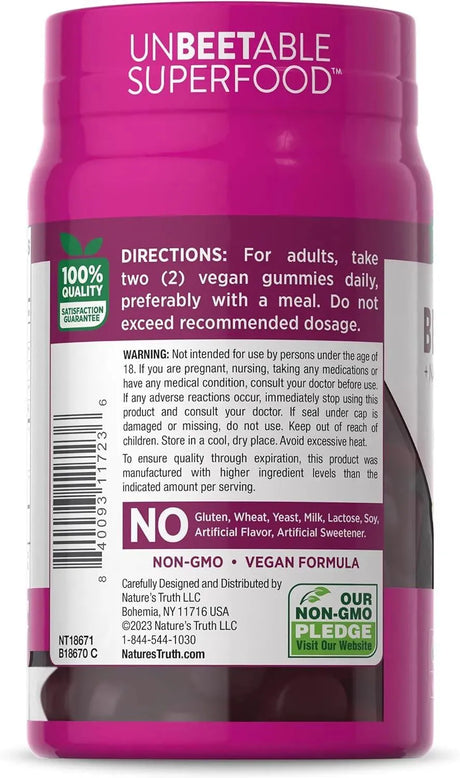 NATURE'S TRUTH - Nature's Truth Beet Root Gummies 60 Gomitas - The Red Vitamin MX - Suplementos Alimenticios - {{ shop.shopifyCountryName }}