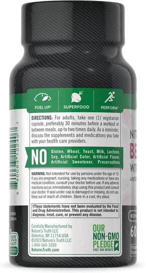 NATURE'S TRUTH - Nature's Truth Beet Root Nitric Oxide 60 Capsulas - The Red Vitamin MX - Suplementos Alimenticios - {{ shop.shopifyCountryName }}