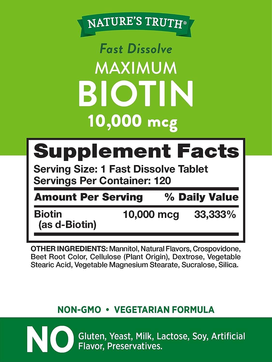 NATURE'S TRUTH - Nature's Truth Biotin 10000 mcg 120 Tabletas - The Red Vitamin MX - Suplementos Alimenticios - {{ shop.shopifyCountryName }}