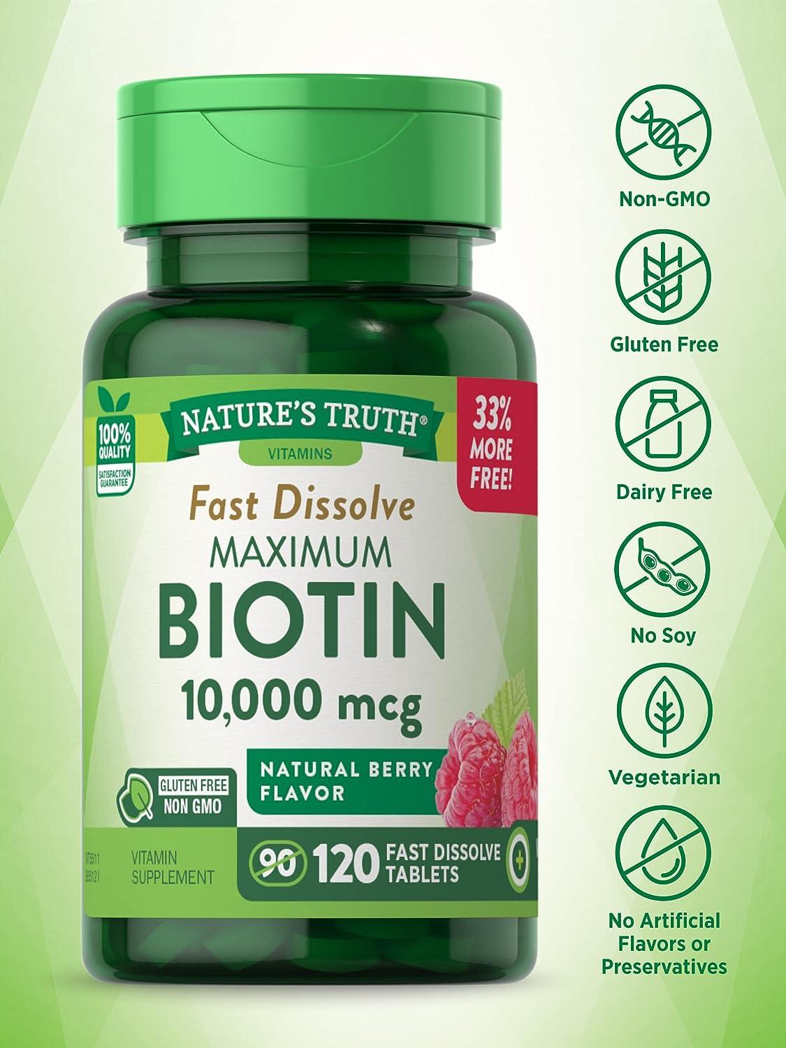 NATURE'S TRUTH - Nature's Truth Biotin 10000 mcg 120 Tabletas - The Red Vitamin MX - Suplementos Alimenticios - {{ shop.shopifyCountryName }}