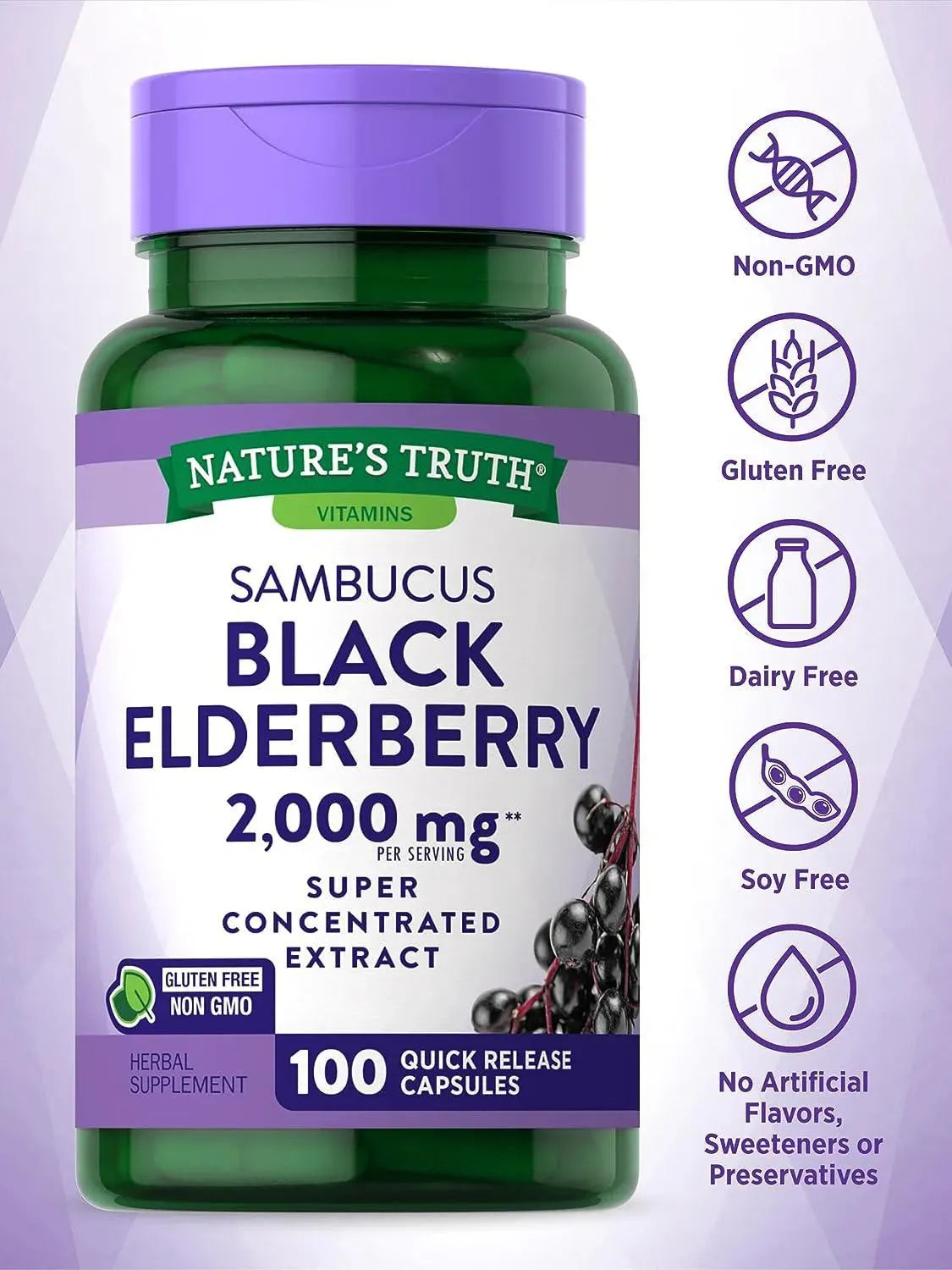NATURE'S TRUTH - Nature's Truth Black Elderberry Capsules 2000Mg. 100 Capsulas - The Red Vitamin MX - Suplementos Alimenticios - {{ shop.shopifyCountryName }}
