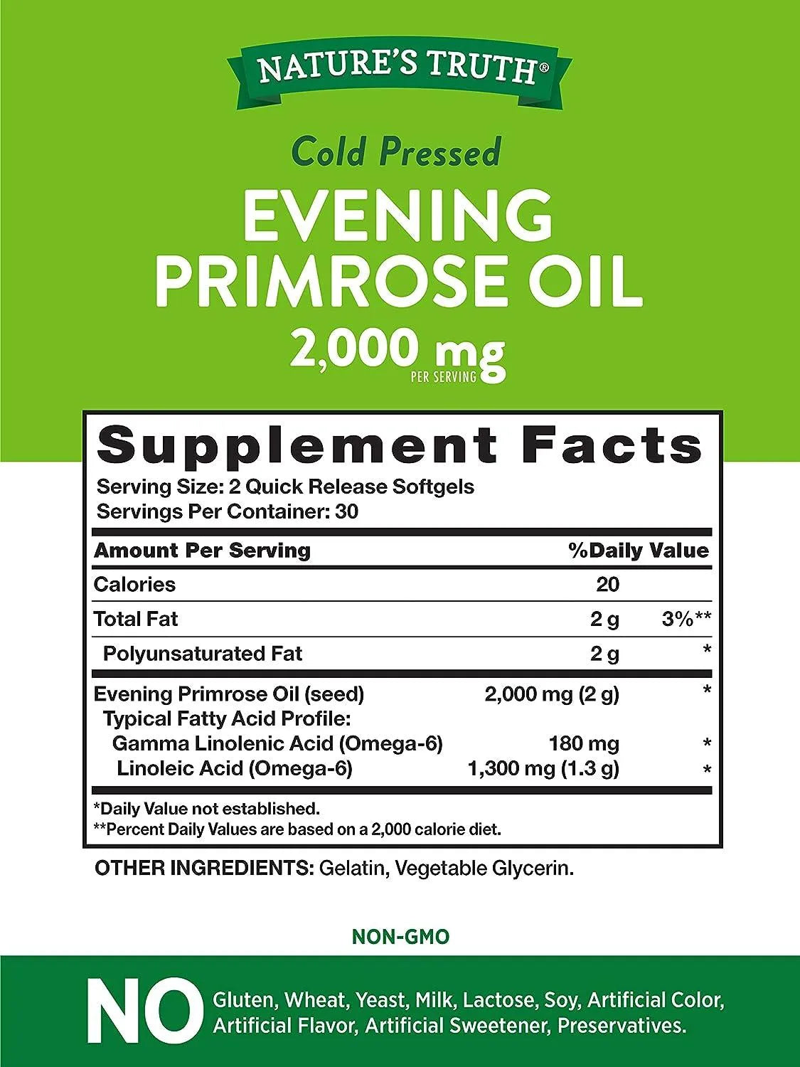 NATURE'S TRUTH - Nature's Truth Cold Pressed Evening Primrose Oil 1000Mg. 60 Capsulas Blandas - The Red Vitamin MX - Suplementos Alimenticios - {{ shop.shopifyCountryName }}