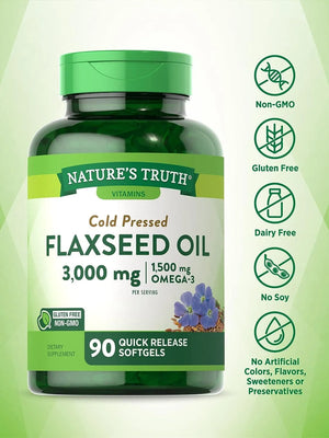 NATURE'S TRUTH - Nature's Truth Flaxseed Oil Capsules 3000Mg. 90 Capsulas Blandas - The Red Vitamin MX - Suplementos Alimenticios - {{ shop.shopifyCountryName }}