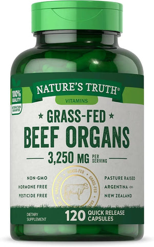 NATURE'S TRUTH - Nature's Truth Grass Fed Beef Organs 3250Mg. 120 Capsulas - The Red Vitamin MX - Suplementos Alimenticios - {{ shop.shopifyCountryName }}