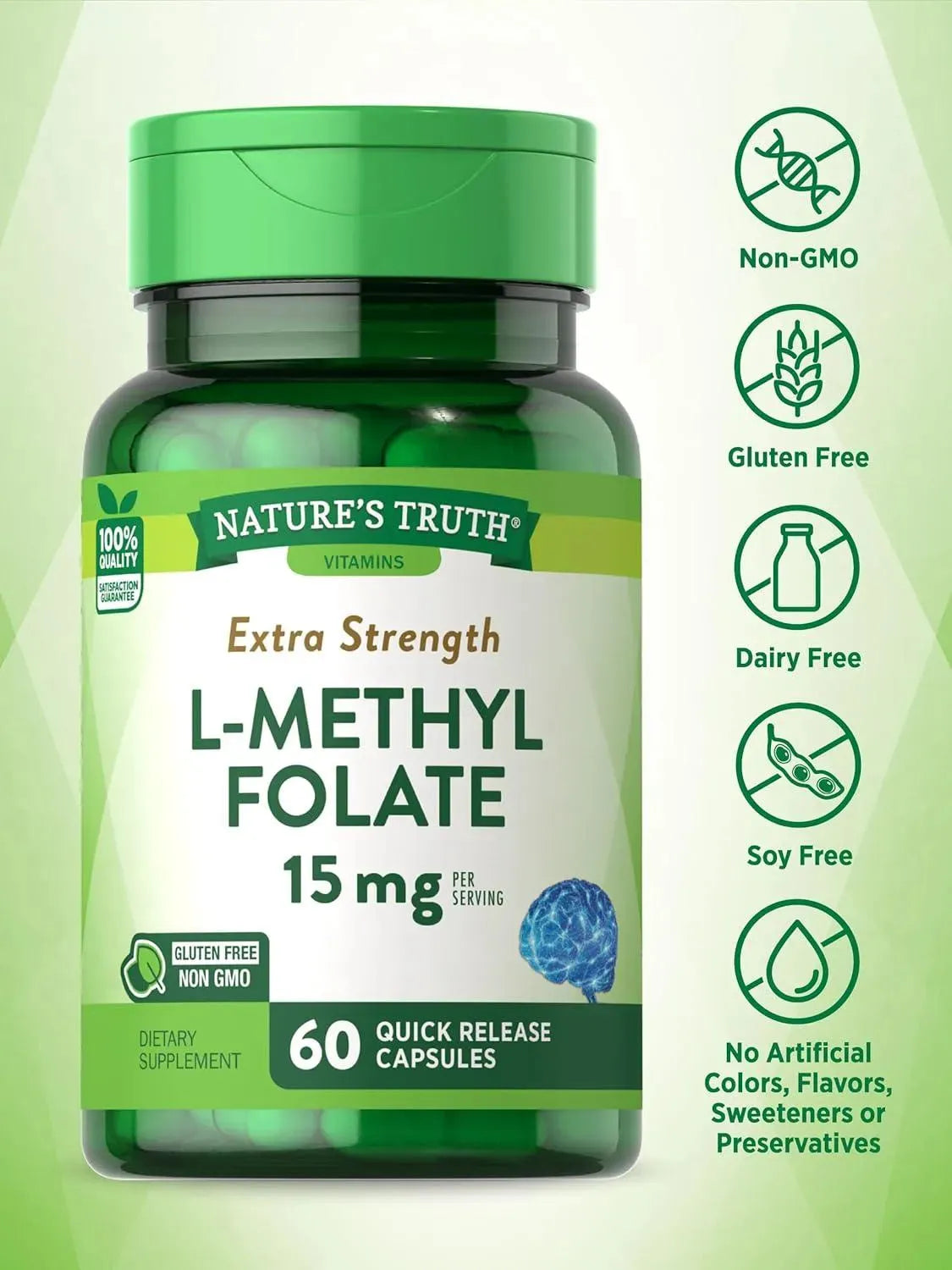 NATURE'S TRUTH - Nature's Truth L Methylfolate 15Mg. 60 Capsulas - The Red Vitamin MX - Suplementos Alimenticios - {{ shop.shopifyCountryName }}