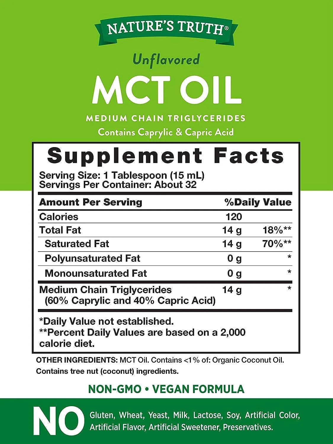 NATURE'S TRUTH - Nature's Truth MCT 100% Pure Oil 473Ml. - The Red Vitamin MX - Suplementos Alimenticios - {{ shop.shopifyCountryName }}