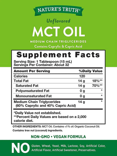 NATURE'S TRUTH - Nature's Truth MCT 100% Pure Oil 473Ml. - The Red Vitamin MX - Suplementos Alimenticios - {{ shop.shopifyCountryName }}