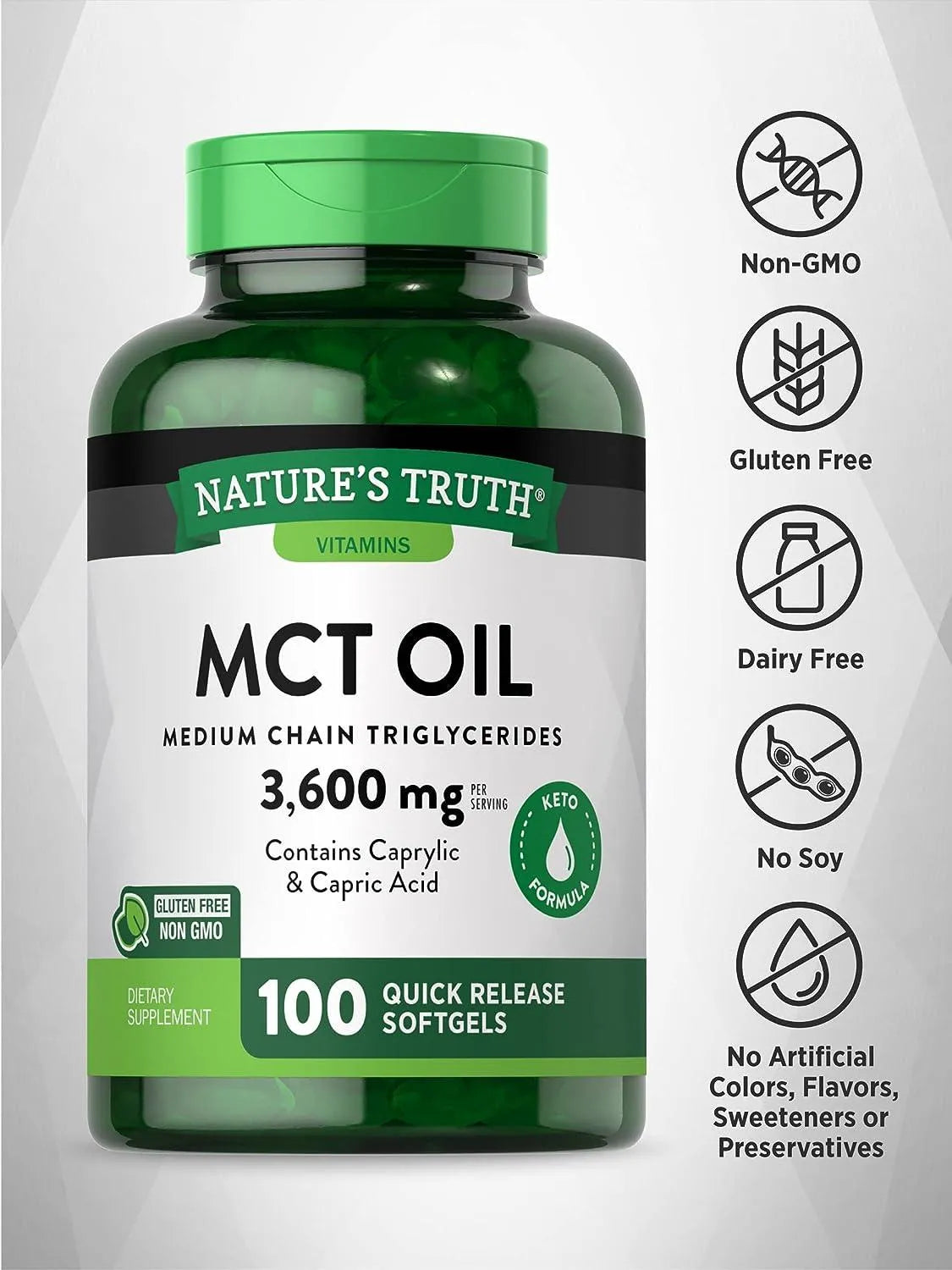 NATURE'S TRUTH - Nature's Truth MCT Oil Capsules 3600Mg. 100 Capsulas Blandas - The Red Vitamin MX - Suplementos Alimenticios - {{ shop.shopifyCountryName }}