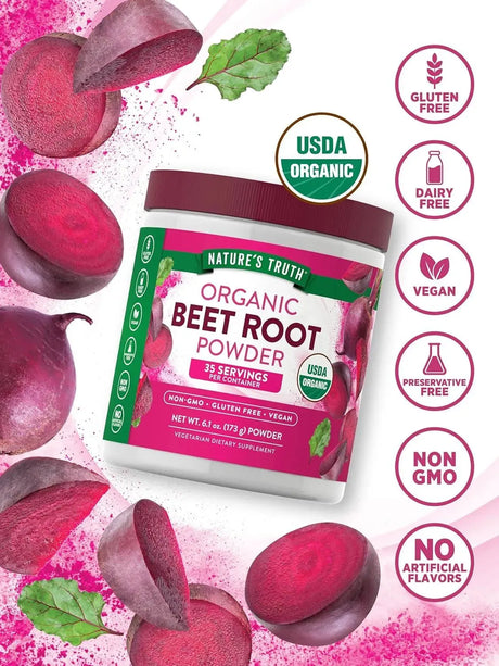 NATURE'S TRUTH - Nature's Truth Organic Beet Root Powder 173Gr. - The Red Vitamin MX - Suplementos Alimenticios - {{ shop.shopifyCountryName }}