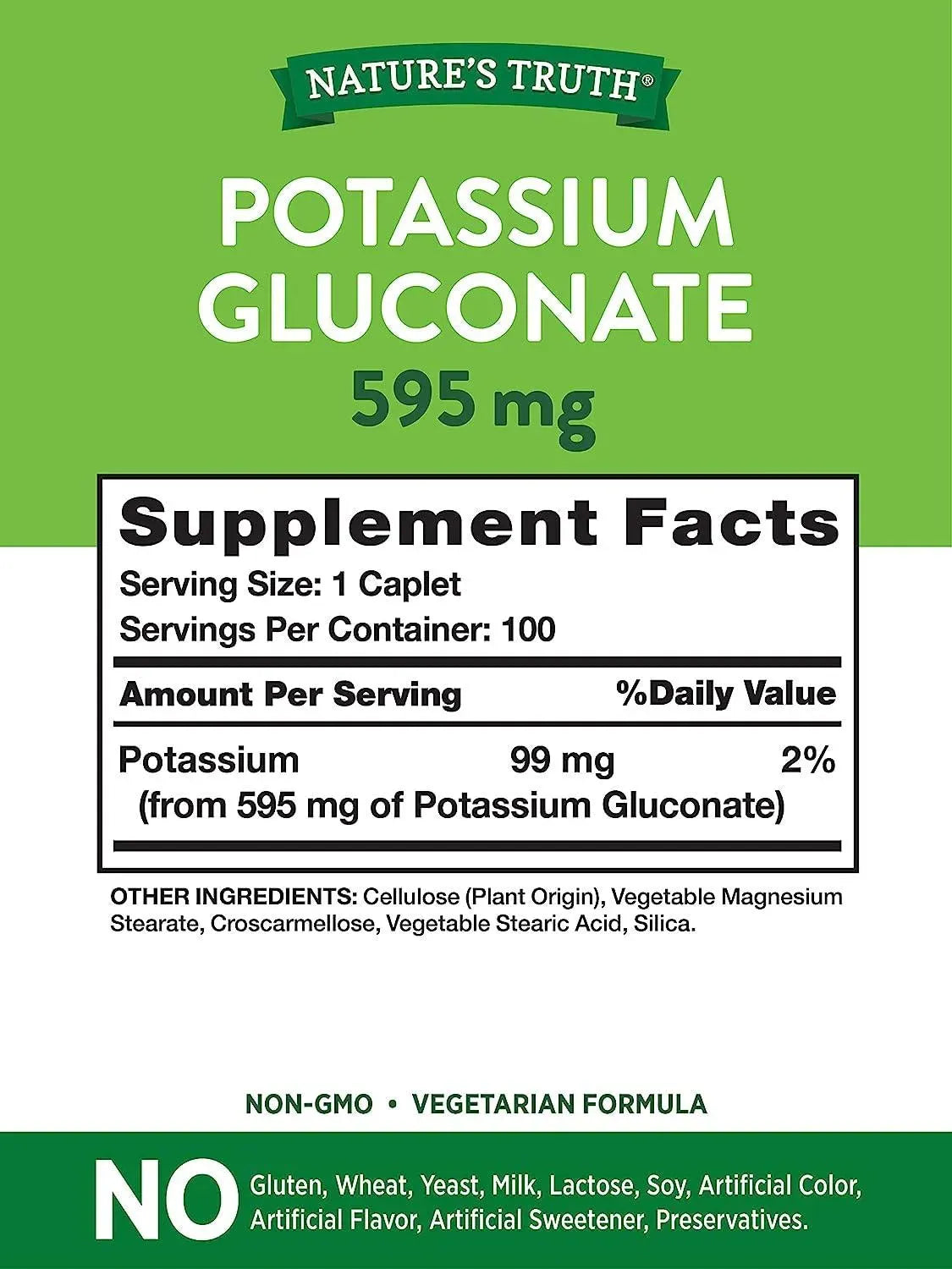 NATURE'S TRUTH - Nature's Truth Potassium Gluconate 595Mg. 100 Capsulas - The Red Vitamin MX - Suplementos Alimenticios - {{ shop.shopifyCountryName }}