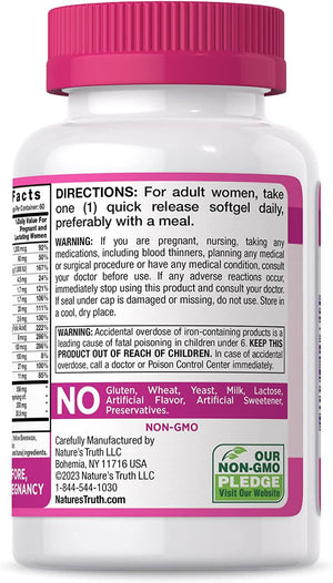 NATURE'S TRUTH - Nature's Truth Prenatal Vitamins with DHA and Folic Acid 60 Capsulas Blandas - The Red Vitamin MX - Suplementos Alimenticios - {{ shop.shopifyCountryName }}