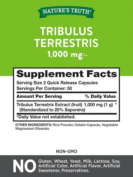 NATURE'S TRUTH - Nature's Truth Tribulus Terrestris 1000Mg. 100 Capsulas - The Red Vitamin MX - Suplementos Alimenticios - {{ shop.shopifyCountryName }}