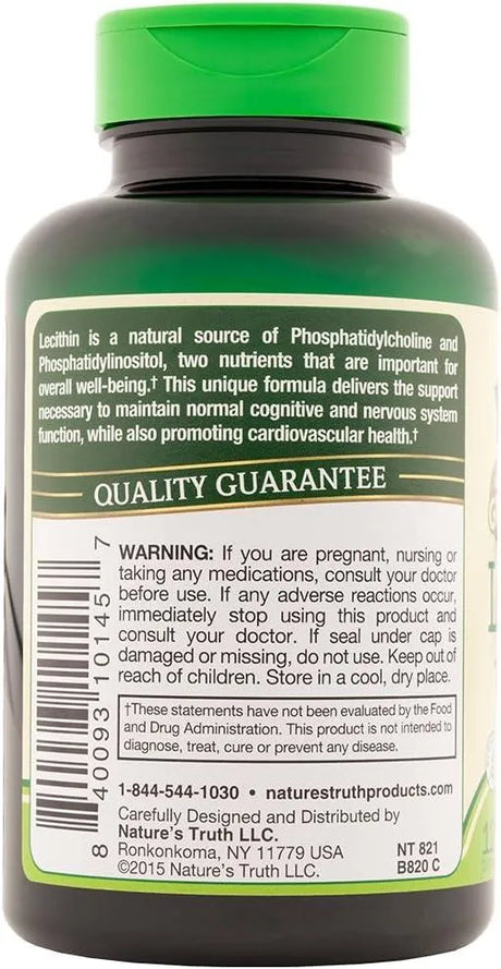 NATURE'S TRUTH - Nature's Truth Ultra SOYA Lecithin 1200Mg. 120 Capsulas Blandas - The Red Vitamin MX - Suplementos Alimenticios - {{ shop.shopifyCountryName }}