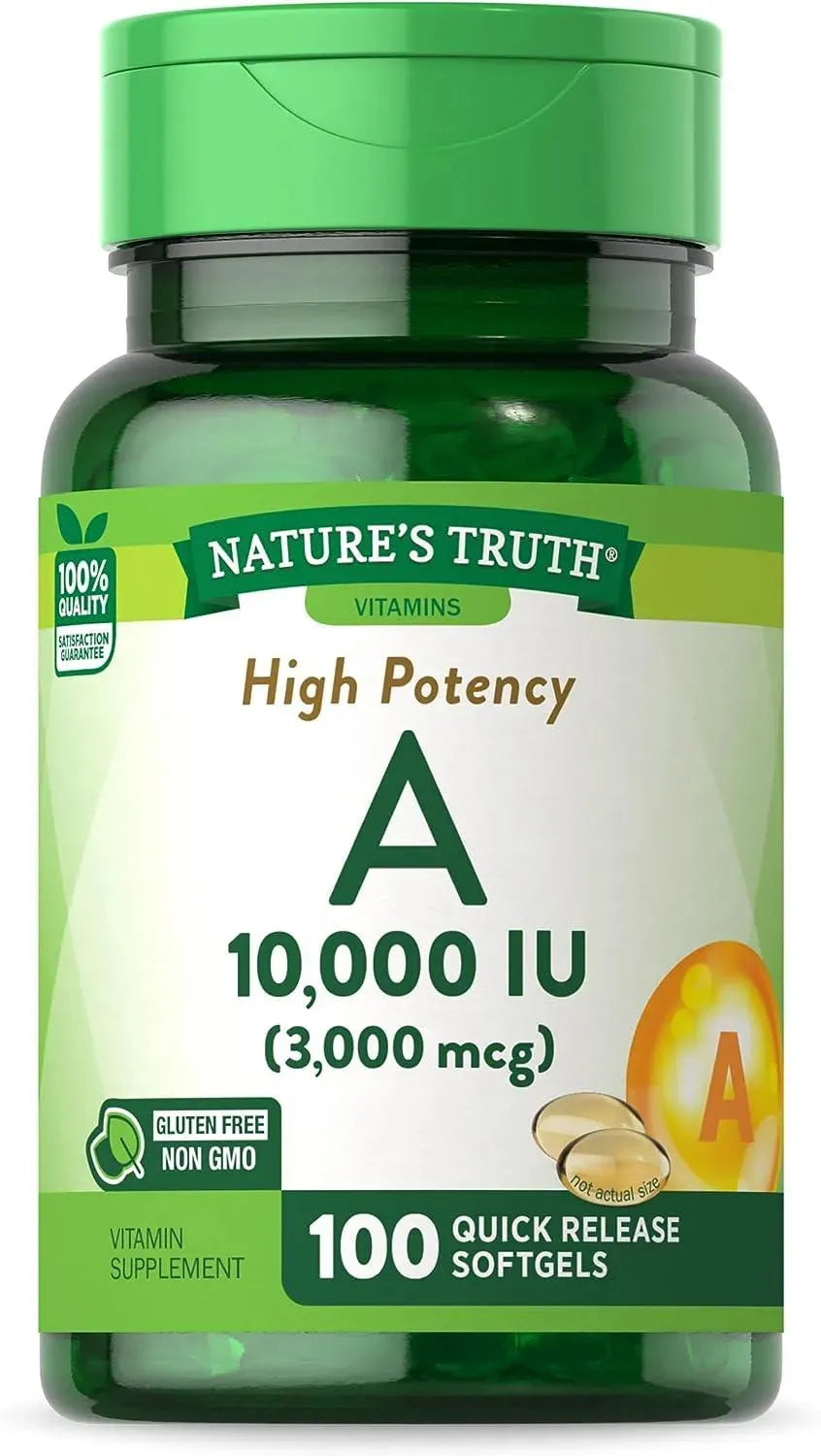 NATURE'S TRUTH - Nature's Truth Vitamin A 10000 IU 100 Capsulas Blandas - The Red Vitamin MX - Suplementos Alimenticios - {{ shop.shopifyCountryName }}