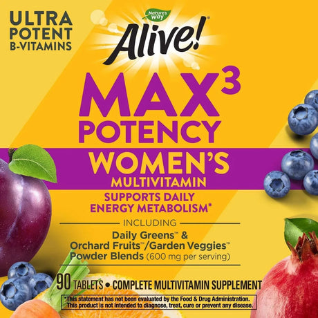 NATURE'S WAY - Nature's Way Alive! Max3 Potency Women's Multivitamin 90 Tabletas - The Red Vitamin MX - Suplementos Alimenticios - {{ shop.shopifyCountryName }}