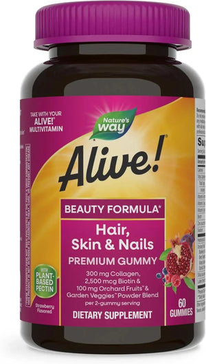 NATURE'S WAY - Nature's Way Alive! Premium Hair, Skin and Nails Multivitamin 60 Gomitas - The Red Vitamin MX - Suplementos Alimenticios - {{ shop.shopifyCountryName }}