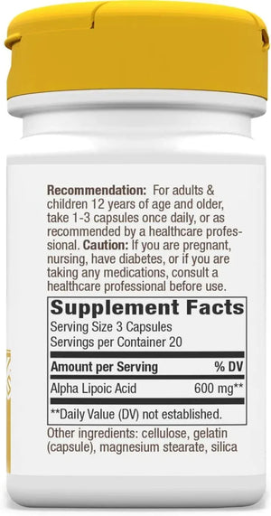 NATURE'S WAY - Nature's Way Alpha Lipoic Acid 600Mg. 60 Capsulas - The Red Vitamin MX - Suplementos Alimenticios - {{ shop.shopifyCountryName }}