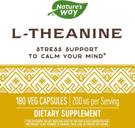 NATURE'S WAY - Nature's Way L-Theanine 200Mg. 180 Capsulas - The Red Vitamin MX - Suplementos Alimenticios - {{ shop.shopifyCountryName }}