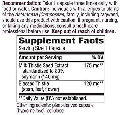 NATURE'S WAY - Nature's Way Milk Thistle 120 Capsulas - The Red Vitamin MX - Suplementos Alimenticios - {{ shop.shopifyCountryName }}