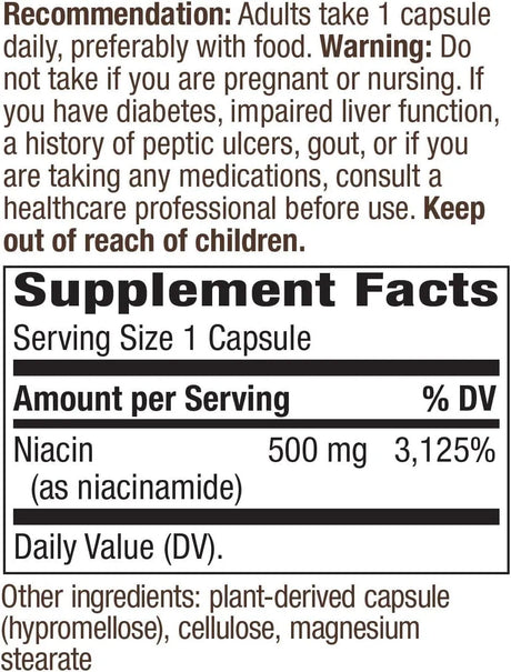 NATURE'S WAY - Nature's Way Niacinamide 500Mg. 100 Capsulas - The Red Vitamin MX - Suplementos Alimenticios - {{ shop.shopifyCountryName }}