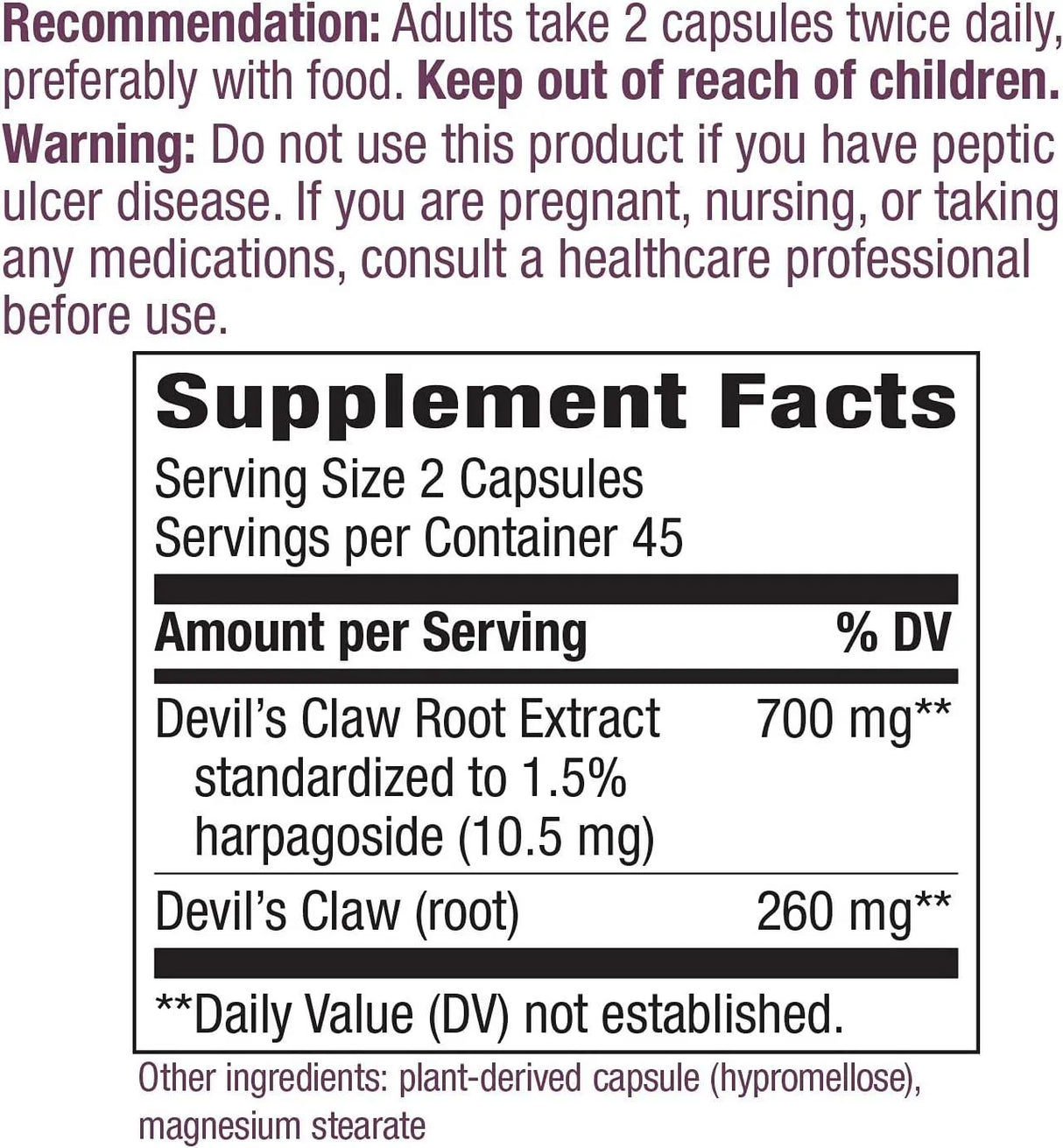 NATURE'S WAY - Nature's Way Premium Devil’s Claw Premium Extract 700Mg. 90 Capsulas - The Red Vitamin MX - Suplementos Alimenticios - {{ shop.shopifyCountryName }}