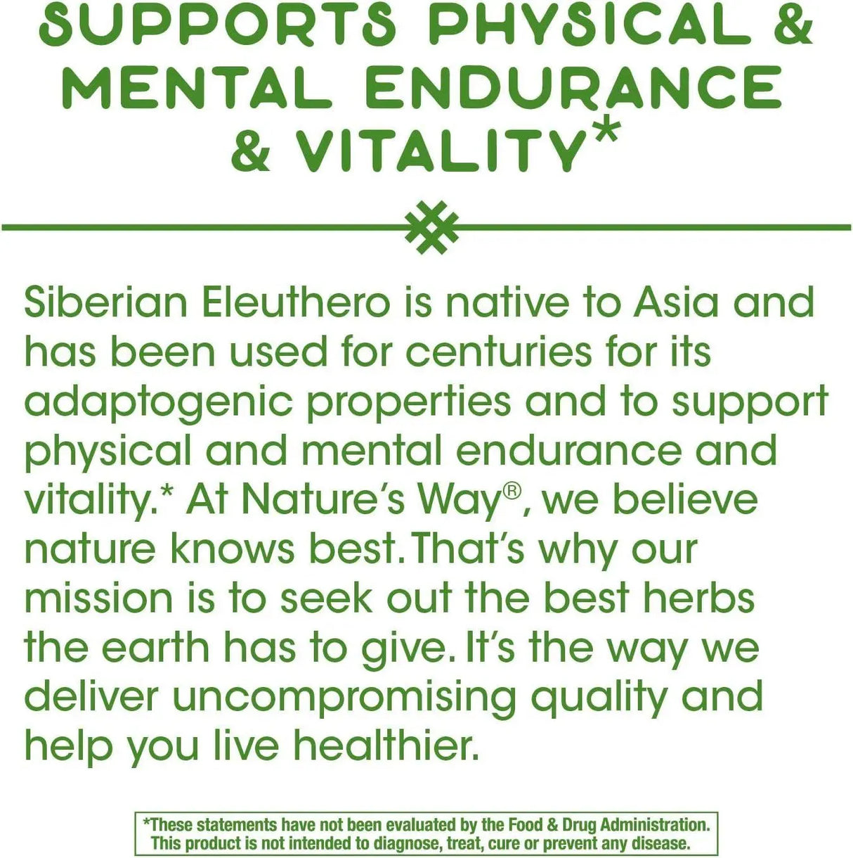NATURE'S WAY - Nature's Way Premium Herbal Siberian Eleuthero 1275Mg. 180 Capsulas - The Red Vitamin MX - Suplementos Alimenticios - {{ shop.shopifyCountryName }}