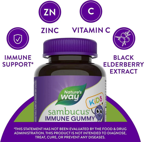 NATURE'S WAY - Nature's Way Sambucus Elderberry Immune Gummies for Kids 60 Gomitas - The Red Vitamin MX - Suplementos Alimenticios - {{ shop.shopifyCountryName }}