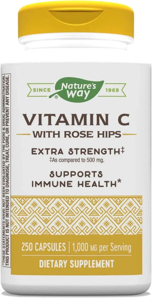 NATURE'S WAY - Nature's Way Vitamin C with Rose Hips 1000Mg. 250 Capsulas - The Red Vitamin MX - Suplementos Alimenticios - {{ shop.shopifyCountryName }}