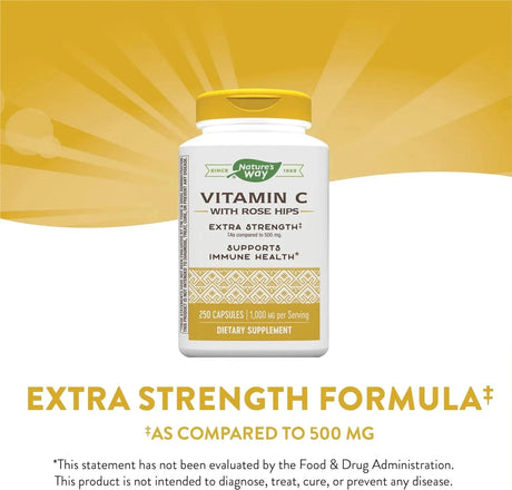 NATURE'S WAY - Nature's Way Vitamin C with Rose Hips 1000Mg. 250 Capsulas - The Red Vitamin MX - Suplementos Alimenticios - {{ shop.shopifyCountryName }}