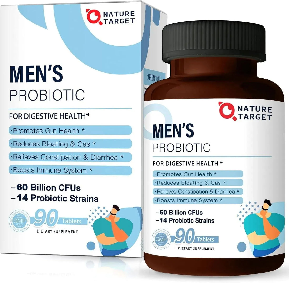 NATURE TARGET - Nature Target Probiotics for Men 90 Tabletas - The Red Vitamin MX - Suplementos Alimenticios - {{ shop.shopifyCountryName }}
