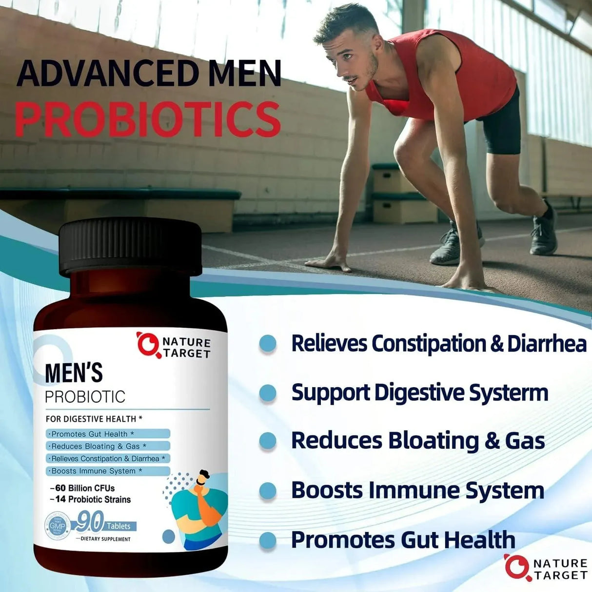 NATURE TARGET - Nature Target Probiotics for Men 90 Tabletas - The Red Vitamin MX - Suplementos Alimenticios - {{ shop.shopifyCountryName }}