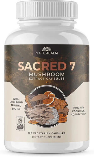 NATUREALM - Naturealm Sacred 7 Mushroom Extract Capsules 120 Capsulas - The Red Vitamin MX - Suplementos Alimenticios - {{ shop.shopifyCountryName }}