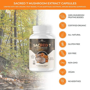 NATUREALM - Naturealm Sacred 7 Mushroom Extract Capsules 120 Capsulas - The Red Vitamin MX - Suplementos Alimenticios - {{ shop.shopifyCountryName }}