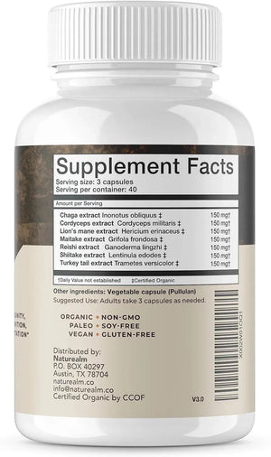 NATUREALM - Naturealm Sacred 7 Mushroom Extract Capsules 120 Capsulas - The Red Vitamin MX - Suplementos Alimenticios - {{ shop.shopifyCountryName }}